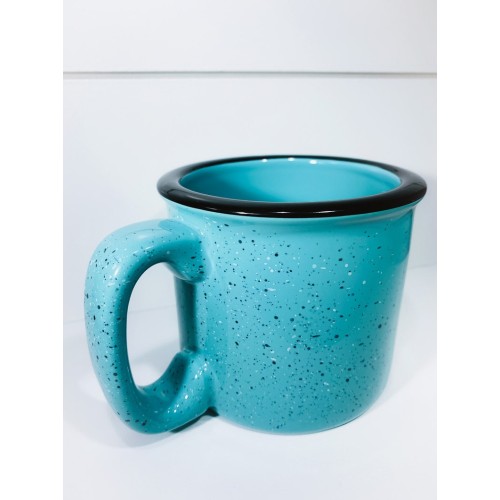 6 Pack Teal Aqua Speckled Campfire Mug || Bulk Blank Mugs || Wedding Favor || Ceramic Coffee Mug || Plain Coffee Mug || Teal Mugs