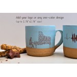 Custom Design Pottery Handmade Mug Set of 2, Design Your Mugs! Employee Birthday Gift, Personalized Logo or Name Custom Text Image Mugs