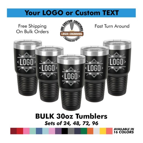 Bulk 30lz Tumbler with Custom Laser Engraved Logo, Bulk Corporate Gift, Personalized Stainless Steel Cup, Business Promotion, Client Gift