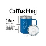 Personalized 15 lz Coffee Mug, Laser Engraved Coffee Mug, Insulated Coffee Mug, , Cooperate Gift, Bulk Order