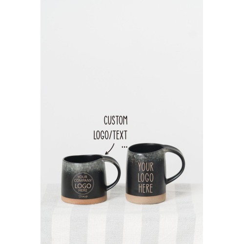 Custom Logo Coffee Mug, Engraved Logo Coffee Mug, Personalized Ceramic Logo Mug, Pottery Logo Mug, Customized Logo Mug, Logo Coffee Mug