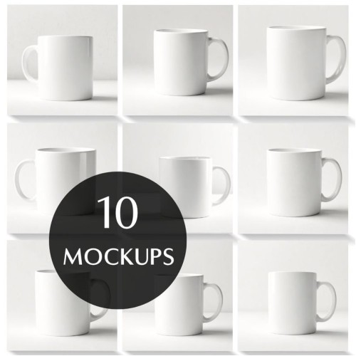 10 11lz Plain White Mug Mockups Coffee Cup modern Mock up Bundle Mock Up Basic White Background Tea Cup Mockup Stock Photo Digital Download