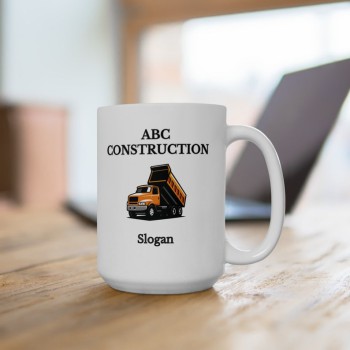 Custom Business Mug, Personalized Company Coffee Cup, Logo Ceramic Mug for Work (11lz, 15lz)