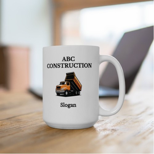 Custom Business Mug, Personalized Company Coffee Cup, Logo Ceramic Mug for Work (11lz, 15lz)