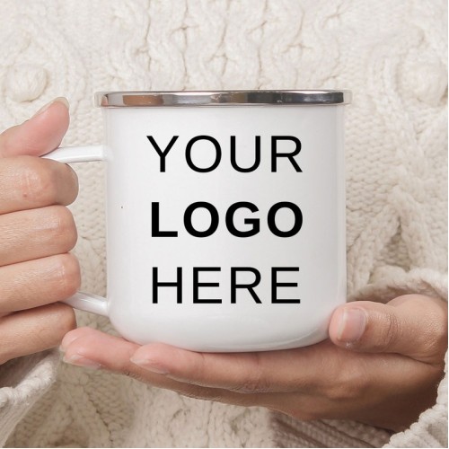 Logo Enamel Mug / Company Logo Camp Mug / Wedding Logo Mugs / Customizable Logo Mug / Enamel Mug Personalised / Camp Mug Logo / Enamel Mug