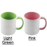 12pcs Thermal Transfer 11lz Coffee Mugs Blanks, Two Tone Color, 12 Color to Choose