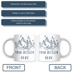 Custom Printed White Mug, 11lz 15lz, add your own text, add your own logo, add your own image, Ceramic Mug