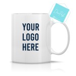 11lz Customized Ceramic Coffee Mug White - add your own logo, text, images, artwork - single, 6 pack, 12 pack, 24 pack, 36 pack, 48 pack