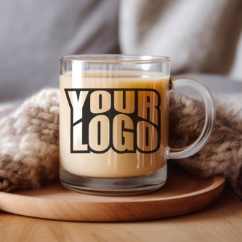 Personalized Glass Coffee Mug Glass Tea Cup Clear Coffee Mug Logo Mug Glass Tea Mug Business Business souvenirs Clear Mug Customizable Logo Mug Custom Mugs